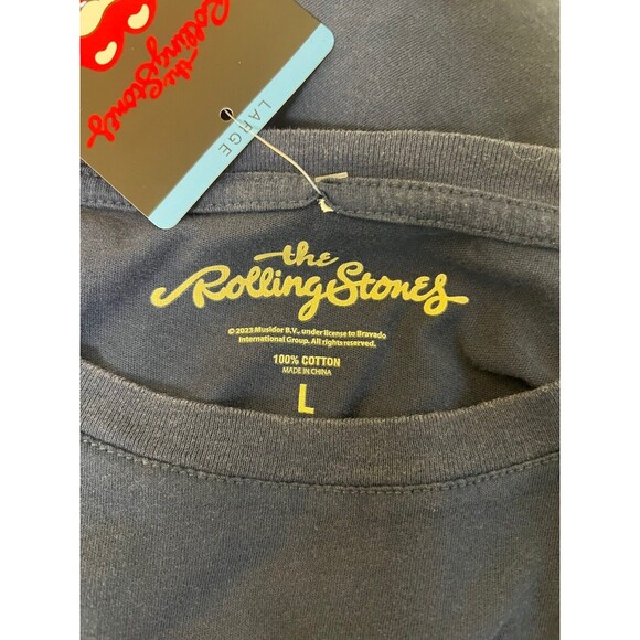 NWT Women's Navy Rolling Stones S/S Band Tee Size Large - Picture 8 of 9